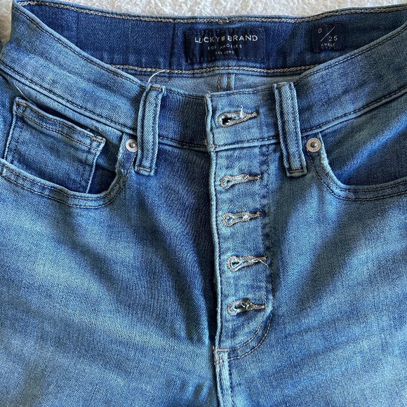 Lucky Brand High Rise Skinny Ankle Jean Size 0/25 - Picture 4 of 7